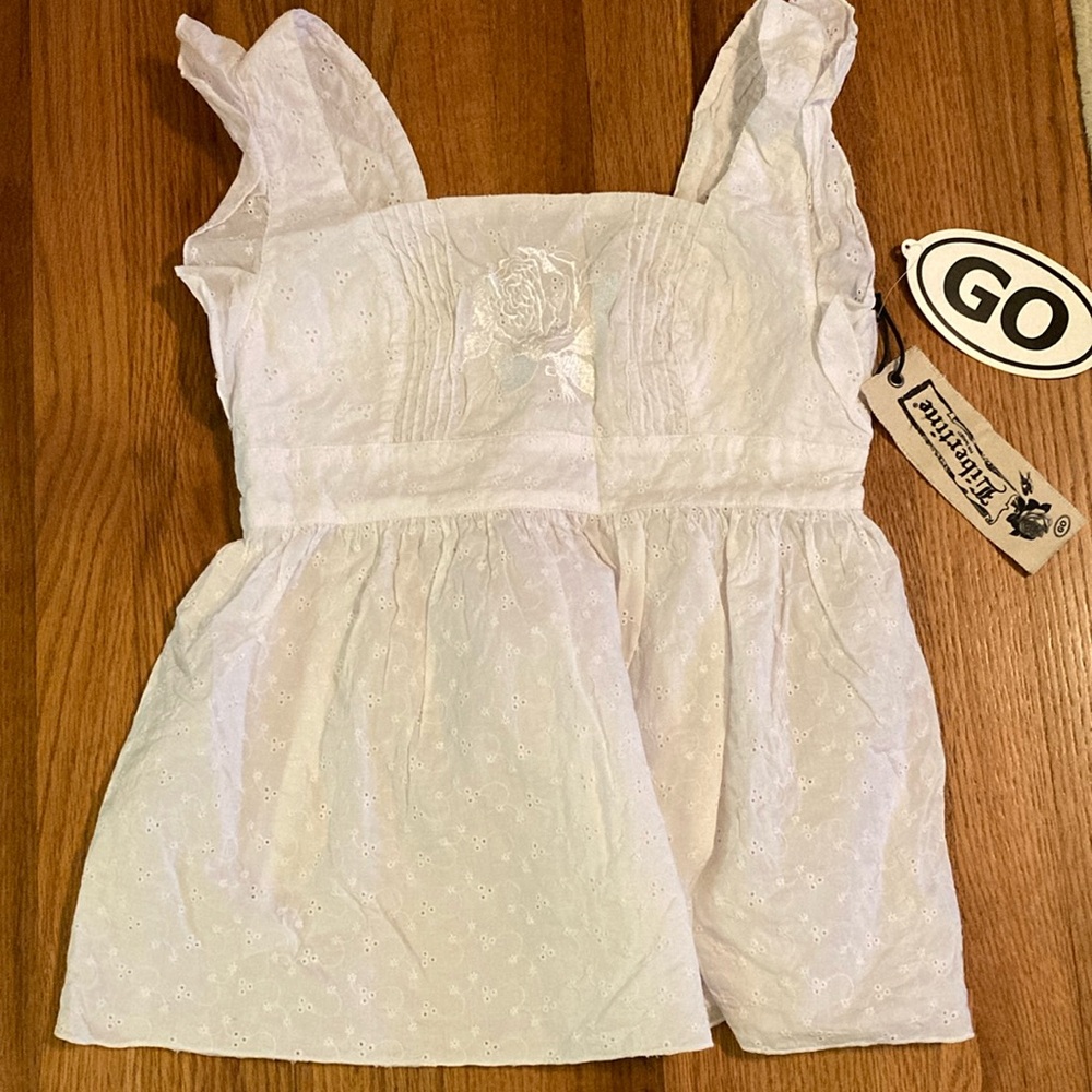 NEW eyelet smock Libertine sleeveless shirt, Size M
